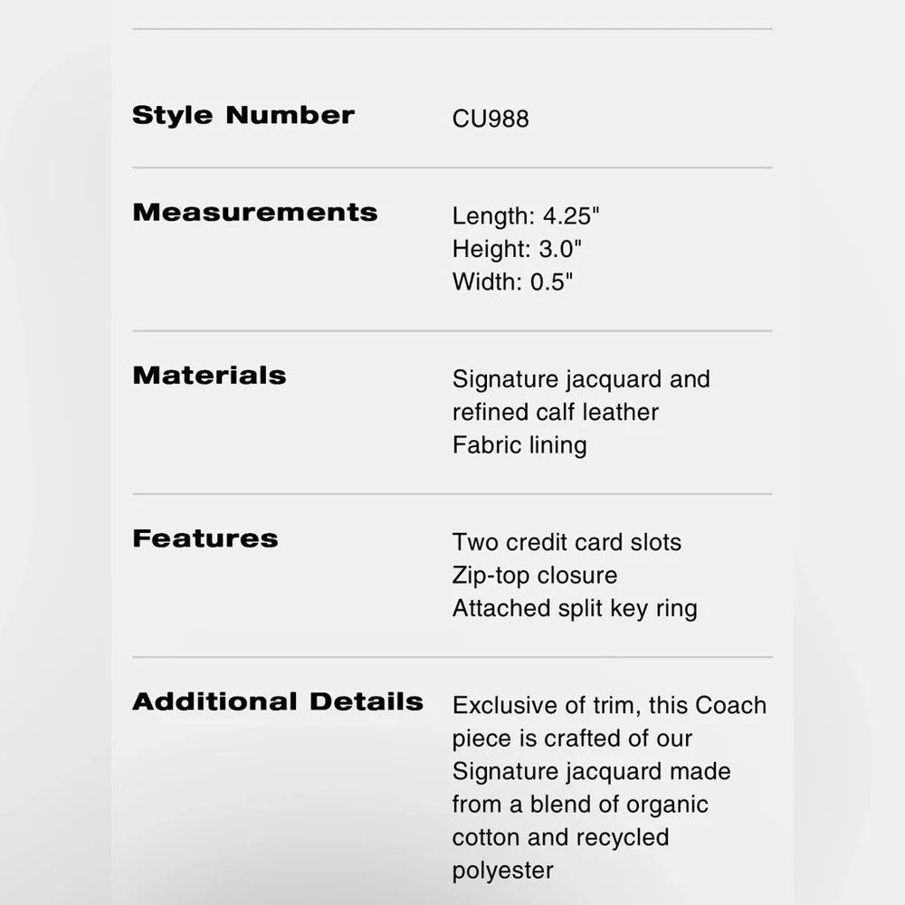 🌸 COACH MINI ID SKINNY IN SIGNATURE JACQUARD CARD CASE NWT🌸 - Picture 3 of 3